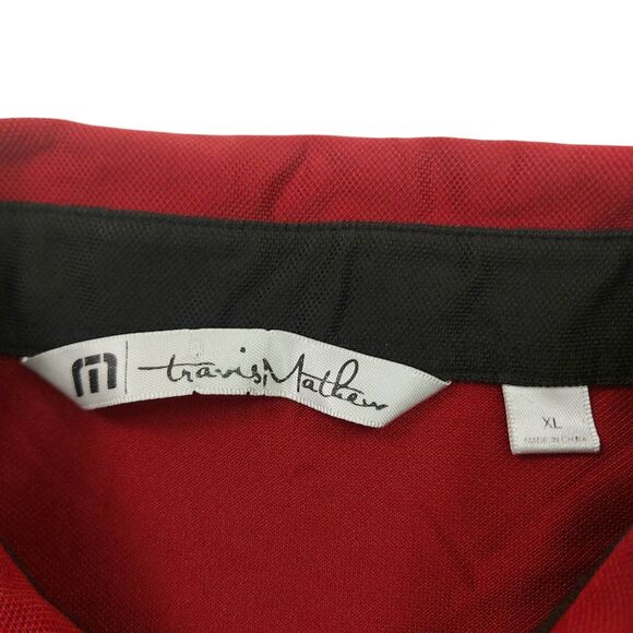 Travis Mathew Polo Shirt Mens XL Burgundy Short Sleeve Golf Performance Casual - Picture 8 of 11